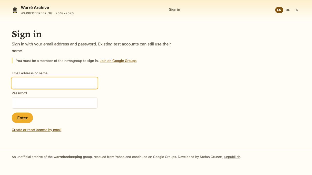Use your email address and saved password.